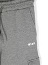 Grey cotton tracksuit pants with pockets