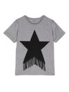 stella mccartney - Cotton T-shirt with fringes and star