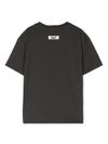 Grey cotton T-shirt with logo print