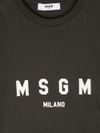 T-shirt in cotone grigio con stampa logo