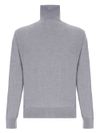 Grey high-neck wool sweater