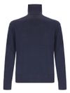 Blue high-neck wool sweater