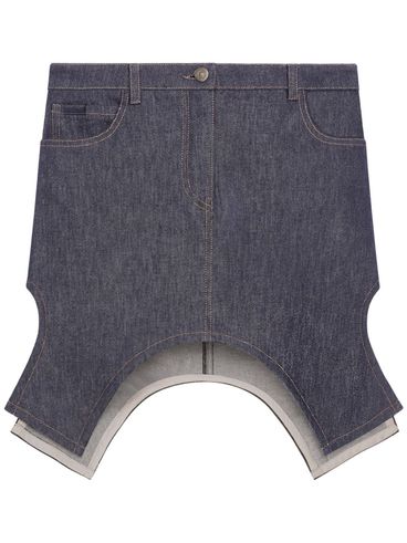 COURRÈGES - Minigonna in denim con orlo asimmetrico