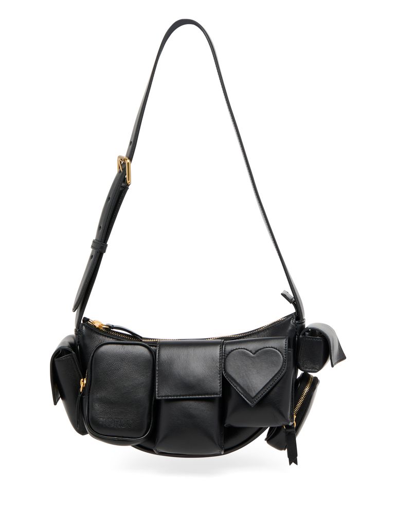 FIORUCCI CALFSKIN LEATHER CROSSBODY BAG WITH POCKETS. 