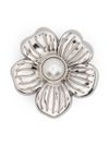 crocs - Silver flower pin with pearl