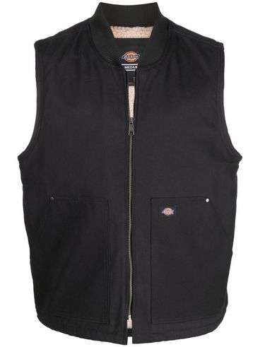 DICKIES - Gilet in cotone nero con tasche