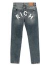 john richmond - Jeans lunghi in cotone con logo - 1