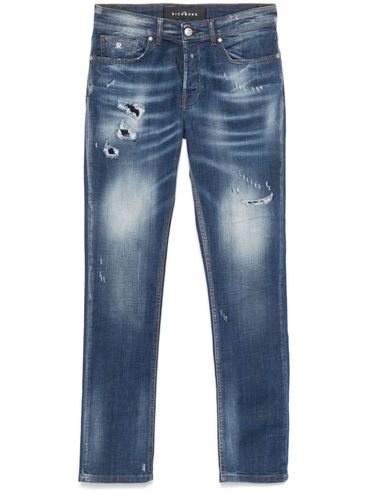 JOHN RICHMOND - Jeans lunghi in cotone con strappi