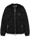 john richmond - Short quilted down jacket with logo