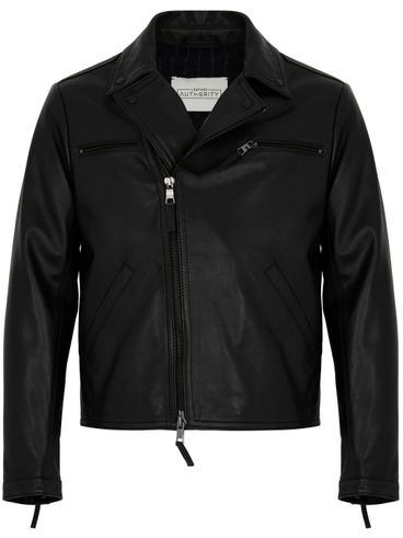 LEATHER AUTHORITY - Giacca Mave Plon in pelle con zip