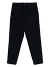 myths - Black cotton pants with stitching. - 1