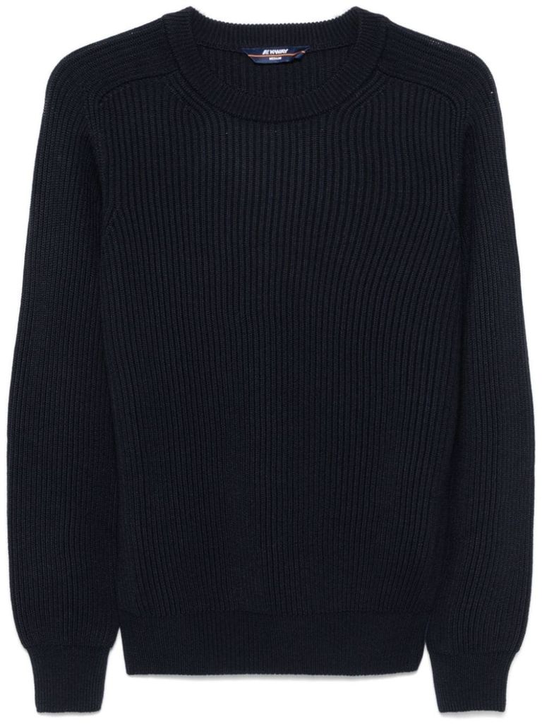 Shop K-way Ribbed Wool Verin Sweater In Blue