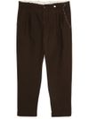 myths - Brown cotton pants with contrast stitching