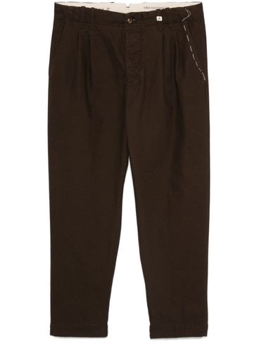 MYTHS - Brown cotton pants with contrast stitching