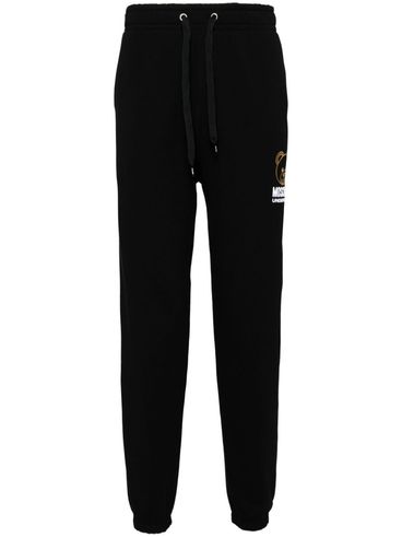 MOSCHINO UNDERWEAR - Black cotton sweatpants with bear