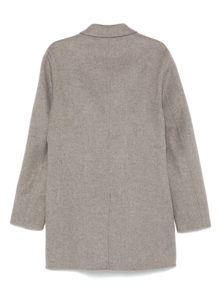 Shop Paltò Long Single-breasted Wool Geraldo Coat In Beige