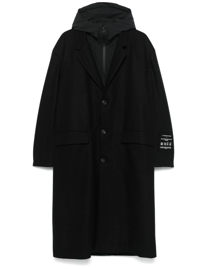 Shop Paltò Long Ascanio Coat In Wool Blend In Black