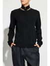 paul smith - Cardigan in lana merino nero con dettaglio righe - 6