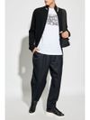 paul smith - Cardigan in lana merino nero con dettaglio righe - 7