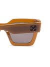 off-white - Brown glasses with gold side arrow logo - 1