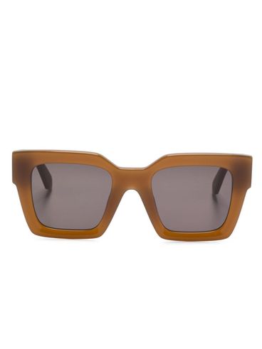 OFF-WHITE - Brown glasses with gold side arrow logo