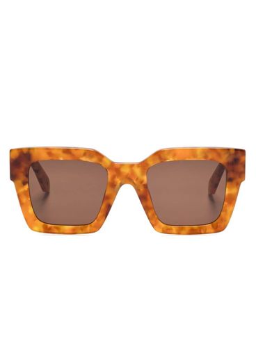 OFF-WHITE - Brown glasses with gold side arrow logo