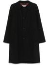 paltò - Long black single-breasted wool Marcello coat