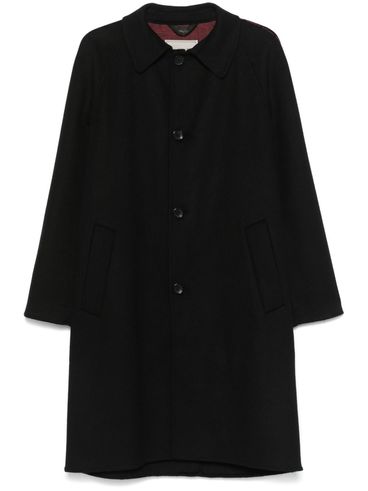 PALTÒ - Long black single-breasted wool Marcello coat