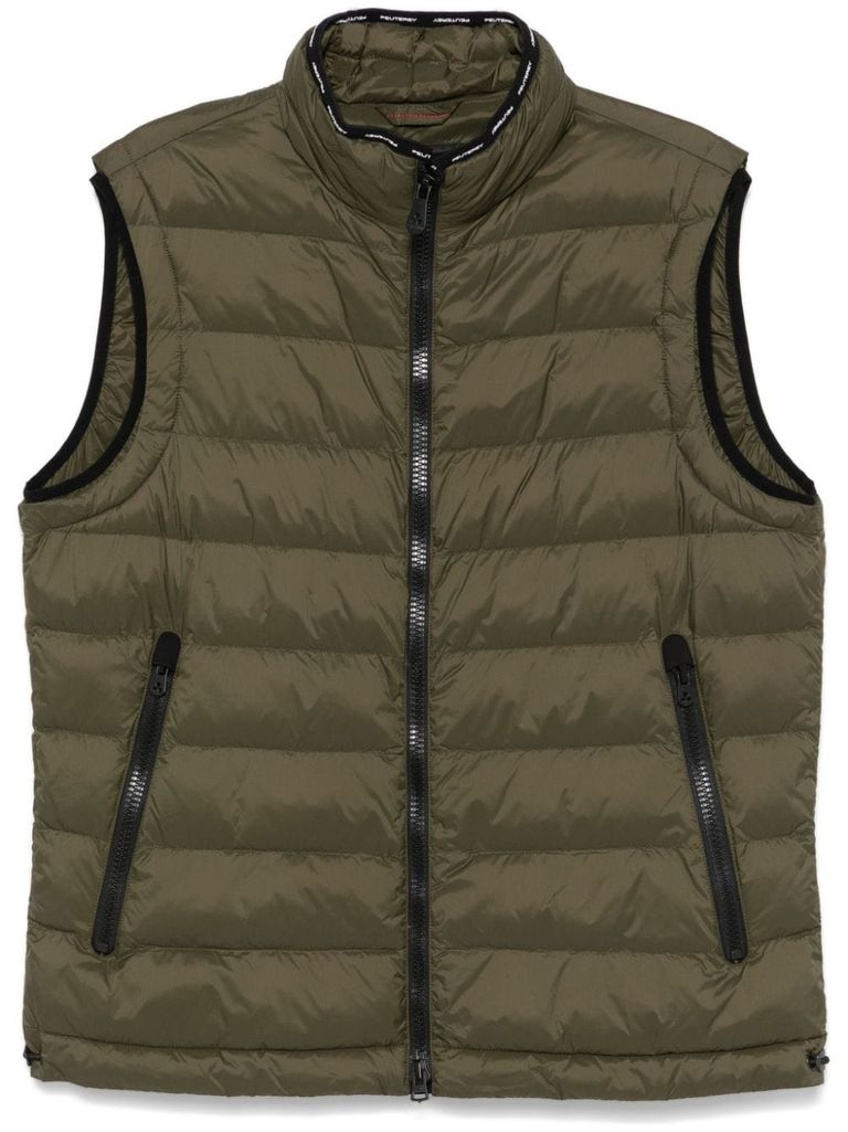 Shop Peuterey Green Padded And Quilted Lavet Vest