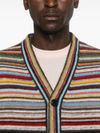 paul smith - Cardigan in misto lana a righe orizzontali multicolore - 4