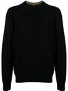 paul smith - Maglia in lana merino nero girocollo