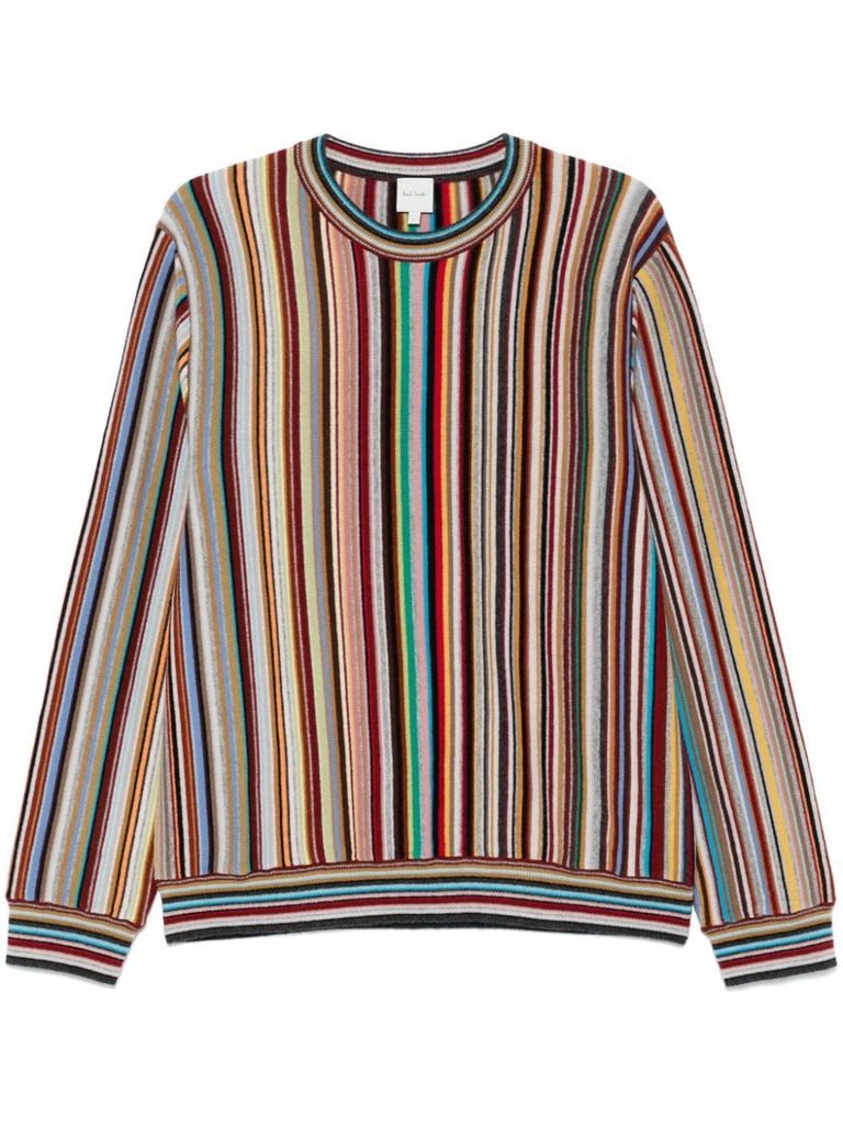 Shop Paul Smith Multicolored Striped Cashmere Sweater In Multicolour