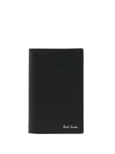 PAUL SMITH - Calf leather cardholder with print.