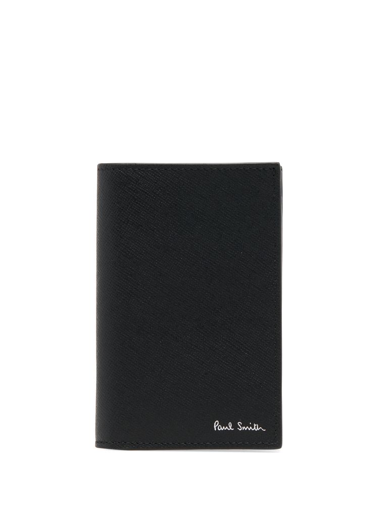 Paul Smith Calf Leather Cardholder With Print. In Black