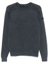 rrd roberto ricci designs - Blue crewneck cotton sweater with logo