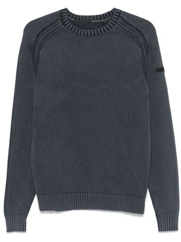 RRD ROBERTO RICCI DESIGNS - Blue crewneck cotton sweater with logo