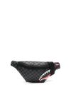 sprayground - Checked fanny pack with mouth design