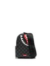 sprayground - Small checked backpack with a mouth design