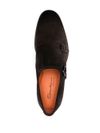 santoni - Brown suede calfskin loafers with buckles - 1