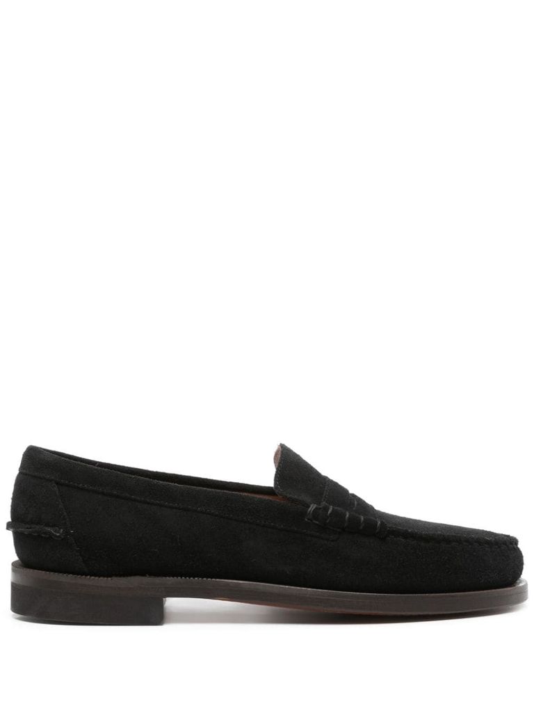 Sebago Classic Dan Loafers In Suede Calf Leather In Blue