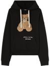 palm angels - Cotton sweatshirt with bear and hood