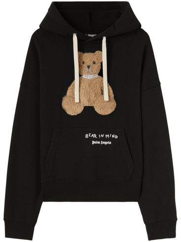 PALM ANGELS - Cotton sweatshirt with bear and hood