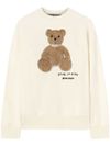 palm angels - Felpa in cotone con orso frontale