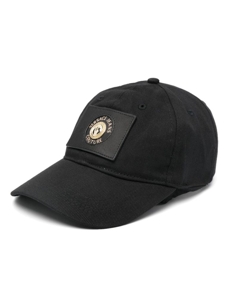 Shop Versace Jeans Couture Cotton Baseball Hat With Logo In Black