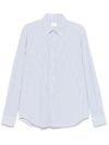 xacus - White and light blue striped stretch shirt