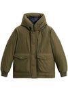 woolrich - Parka verde con ricamo logo