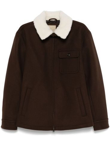 WOOLRICH - Giacca in lana con colletto effetto lana