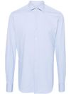 xacus - Camicia celeste classica elasticizzata