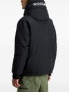 woolrich - Black parka with embroidered logo - 1