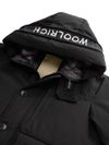 woolrich - Black parka with embroidered logo - 6